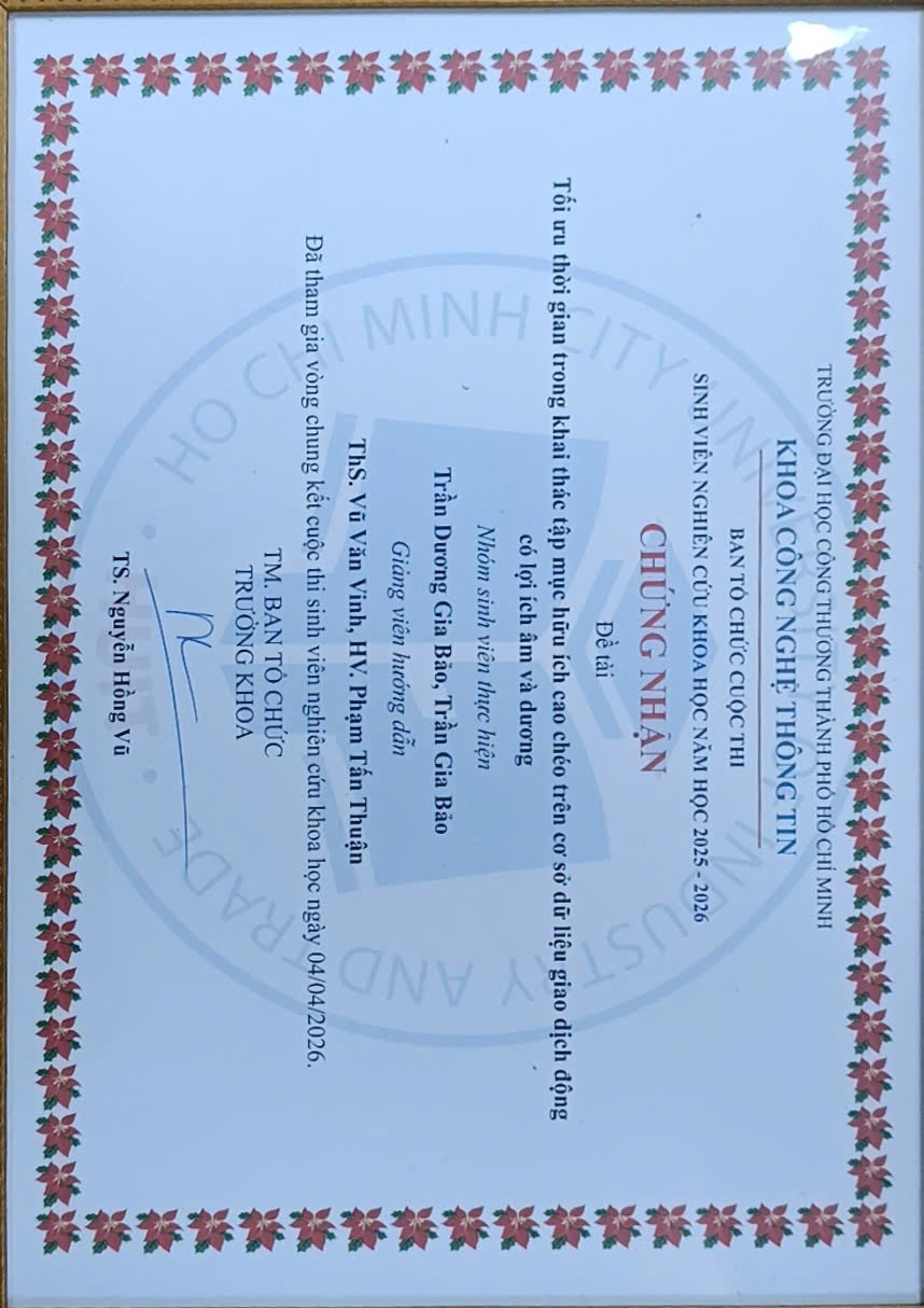 Ảnh thành tích nghiên cứu khoa học cấp khoa 2026